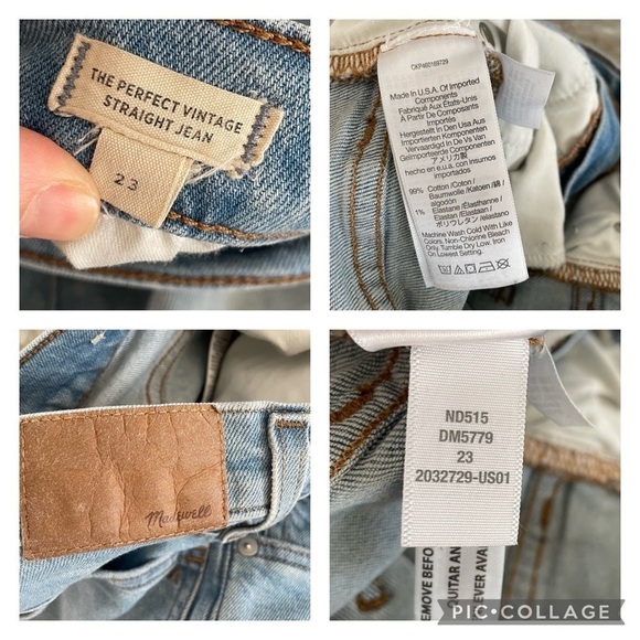 Madewell The Perfect Vintage Straight Jean in Danby Wash: Knee-Rip Edition - Picture 7 of 12